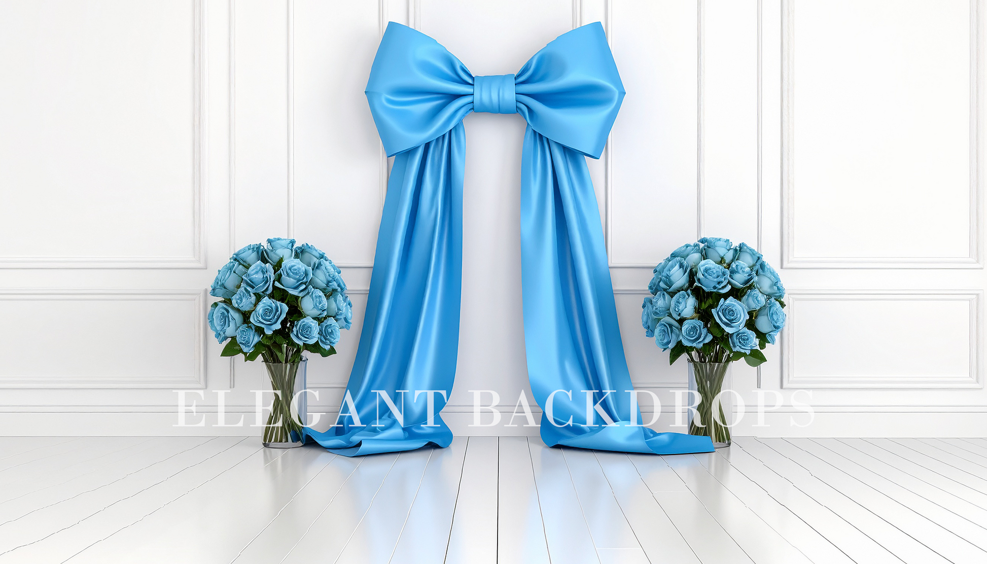 blue maternity digital photography backdrop with flowers